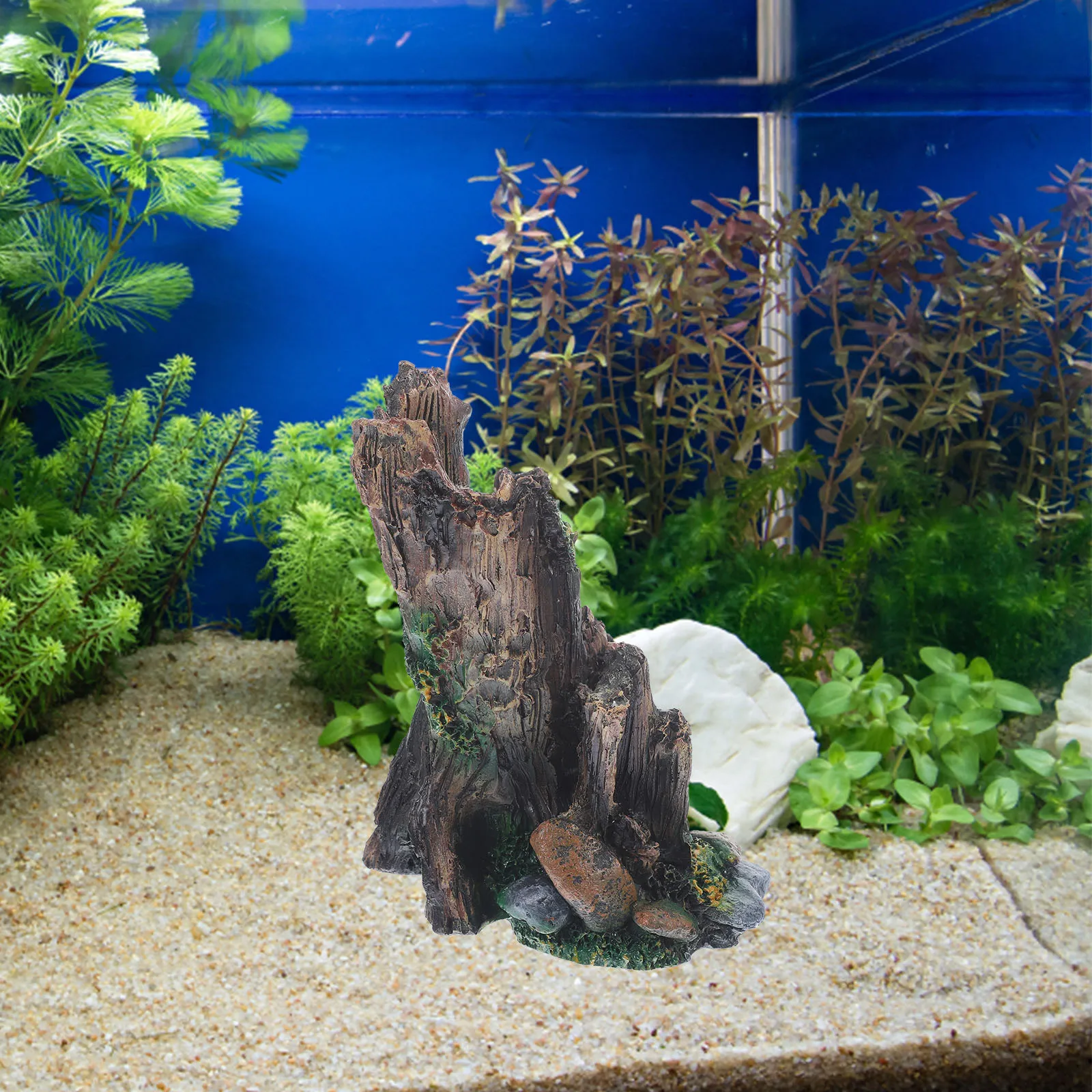 

Decorative Aquarium Stump DIY Artificial Tree Lightweight Realistic Tank Landscape for Fish Tank Home Desktop Use