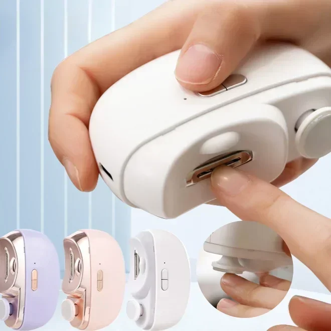 

Nail Grinding and Polishing with Light Automatic Nail Trimmer Rechargeable Nail Cutter Manicure Adult