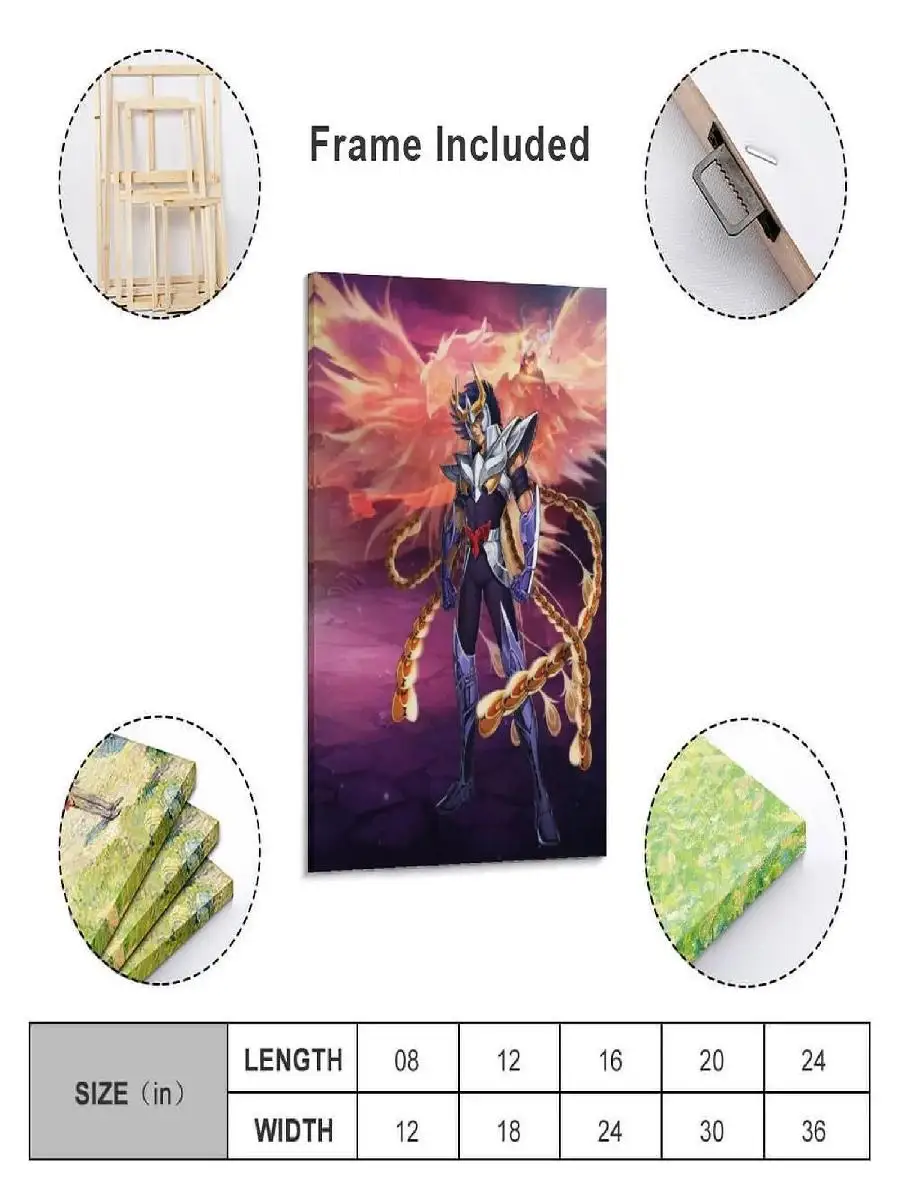 Saint Seiya Knights of the Zodiac Ikki Phoenix Canvas Painting  Wall Art Poster Mural  Home Decor for Living Room Bedroom Office