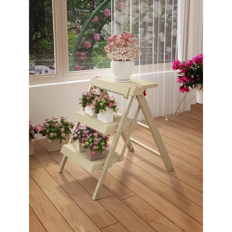 Foldable Ladder with Stool for Kids and Adults, Anti-Slip Material and Thickened Structure for Safe Use at Home