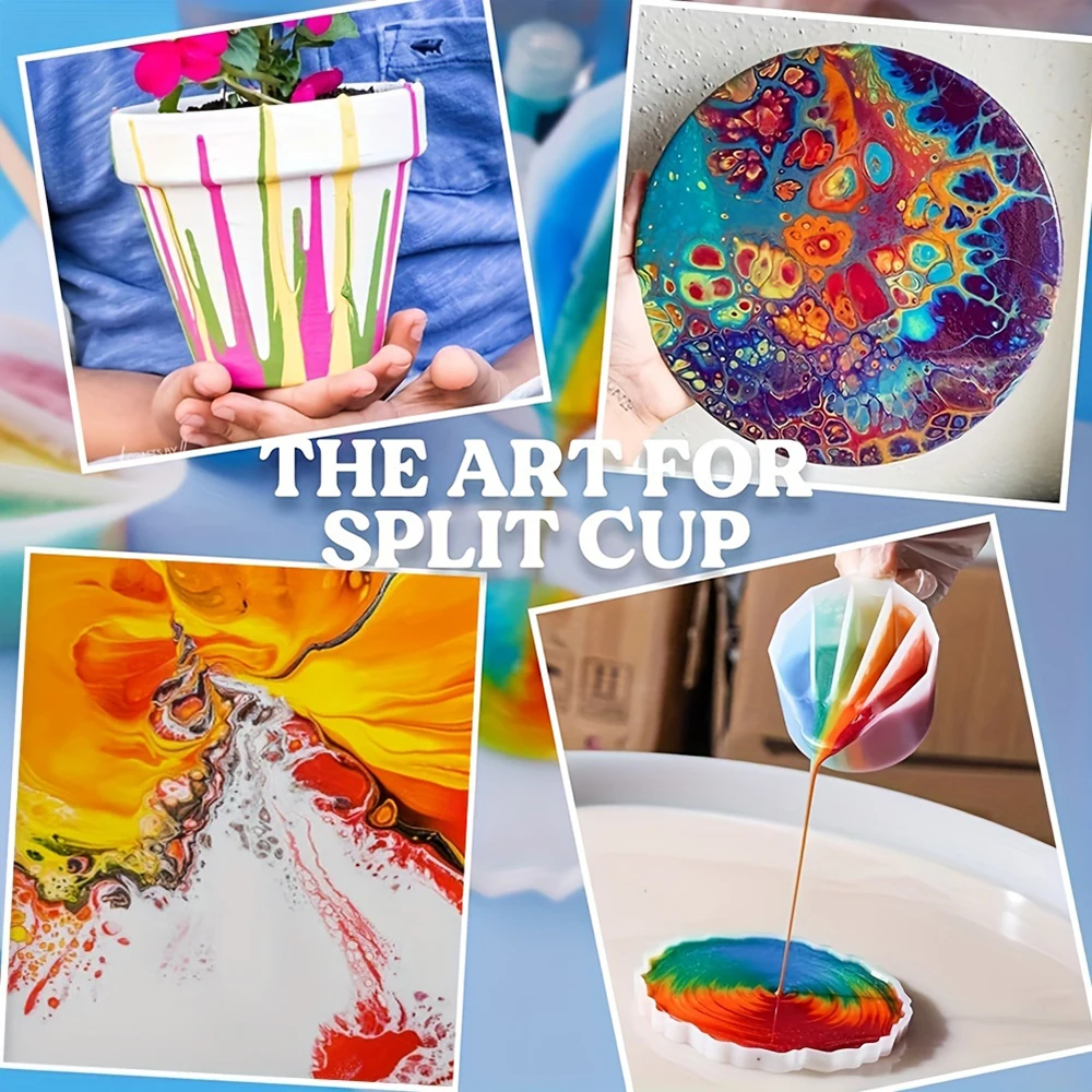 2/3/4/5 شبكات سيليكون سبليت كوب مزيج الايبوكسي لطلاء صب الكؤوس لتقوم بها بنفسك الراتنج قالب السائل الفن الرسم سبليت الكؤوس صنع أدوات #6
