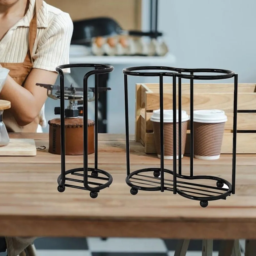 Stainless Steel Disposables Cups Picker Multifunctional Save Space Cup Storage Rack Large Capacity Simple Paper Cup Holder 4