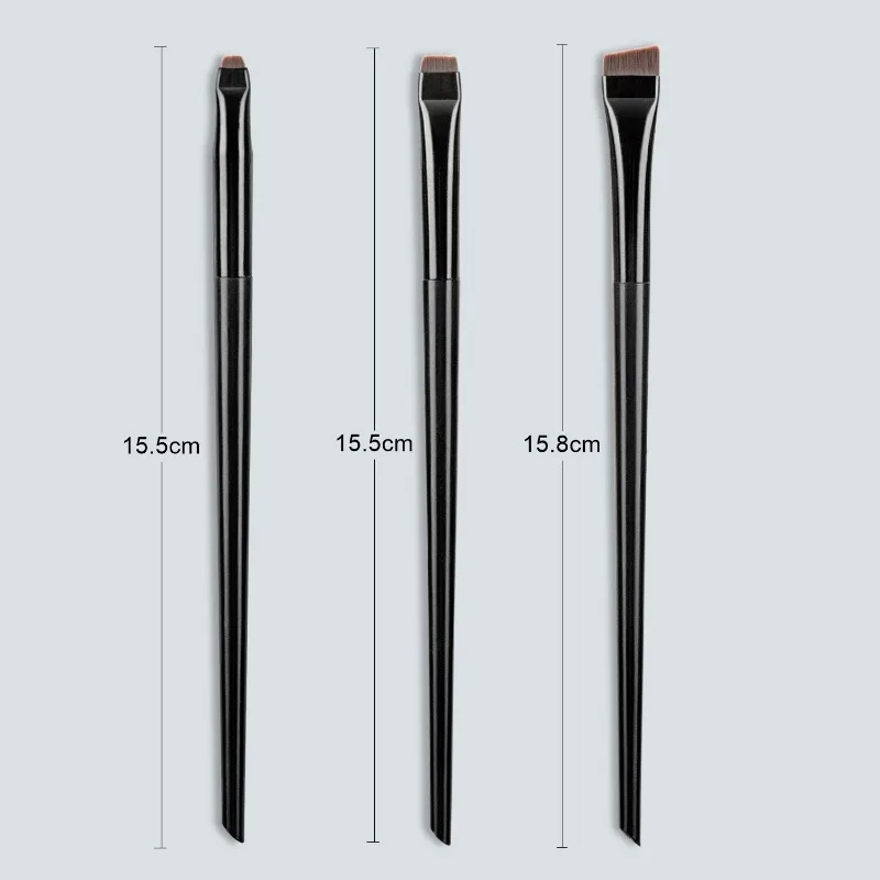 3 piezas delineador de ojos cepillo de cabeza oblicua cepillos de cejas debajo de los ojos detalle corrector cepillo maquillaje portátil herramientas de belleza
