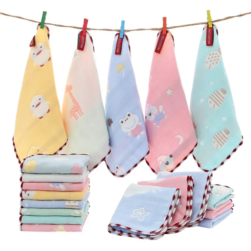 Baby Towel Bath Towels 100% Cotton Face Washcloth Muslin Squares Hand Wipe Gauze Newborn Bathing Feeding Kids Handkerchief