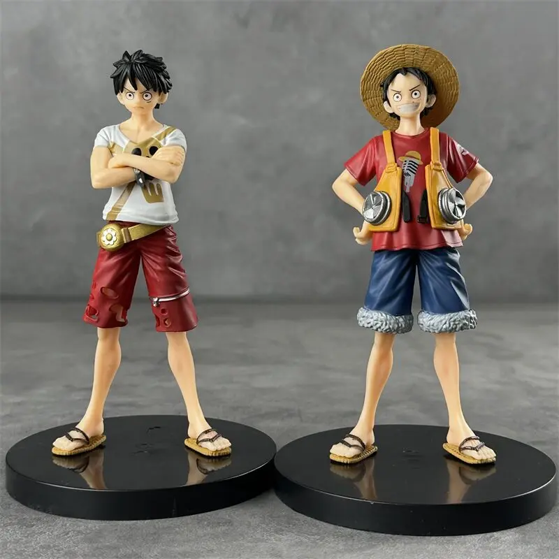 Piratenkönig Handbetriebenes DXF Theater Edition Luffy Red Stehende Desktop-Dekoration Anime-Animationsmodell Handbetrieben
