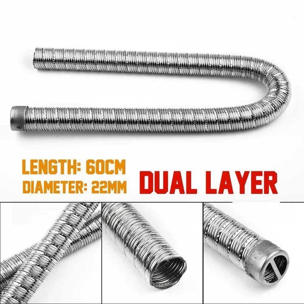 

60cm 22mm Exhaust Hose Pipe Tube Stainless Steel Air Diesel Exhaust Pipe Cap For Webasto For Eberspacher For Airtop 2000S/2000ST