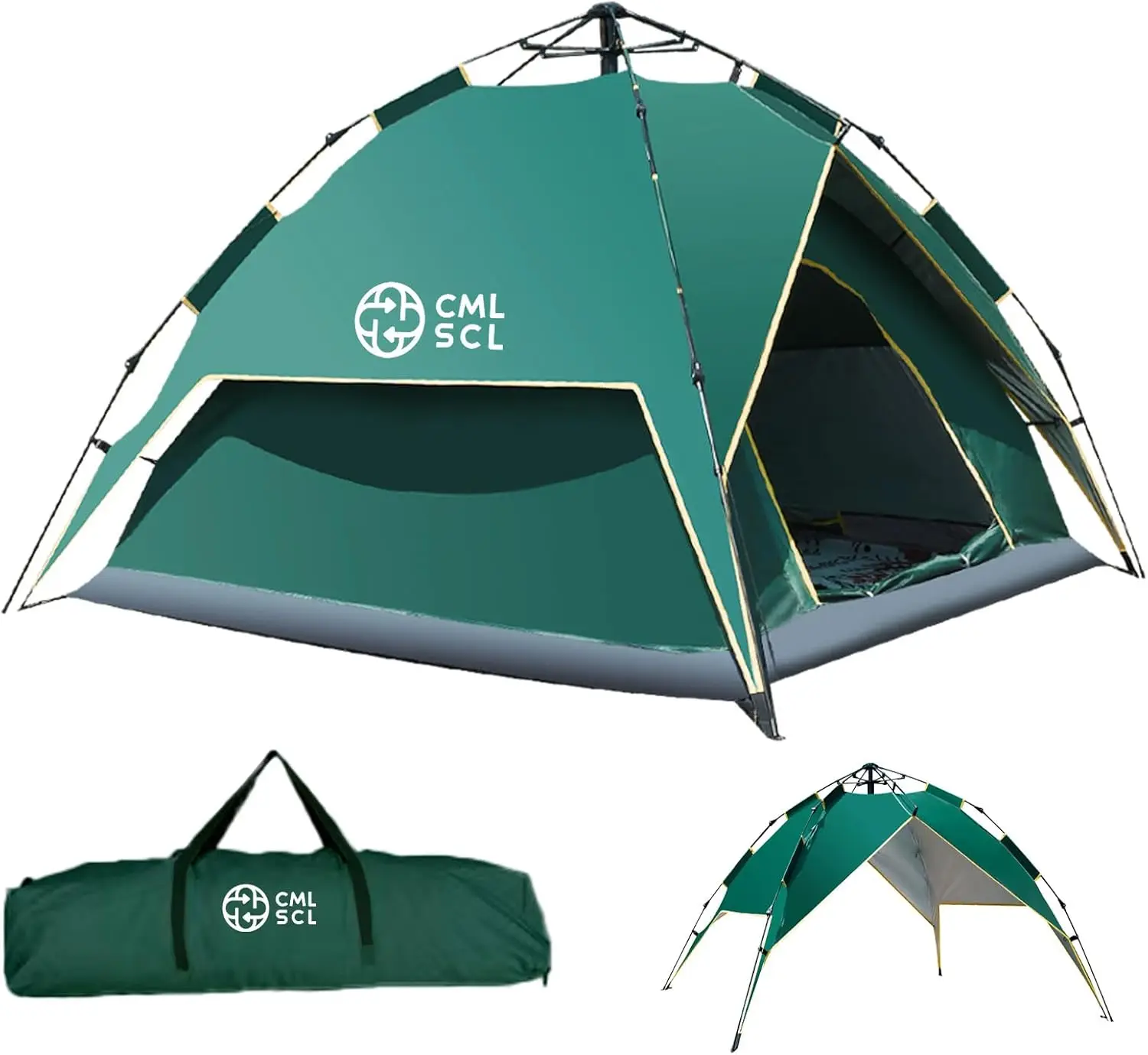 

Easy Pop Up Tents for Camping Premium Rain Material Double Removable Sun Canopy Multifunction Camping