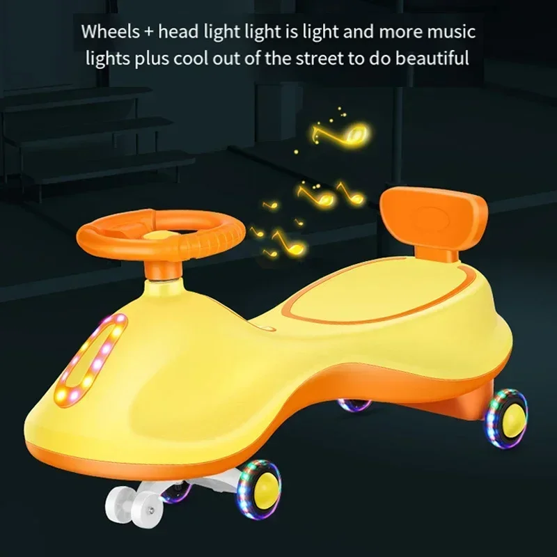 Children's Twister Car Baby Rocking Balance Car Baby Walker 1-10 Years Old Baby Yo-yo Car Anti-rollover Silent Wheel Music Light