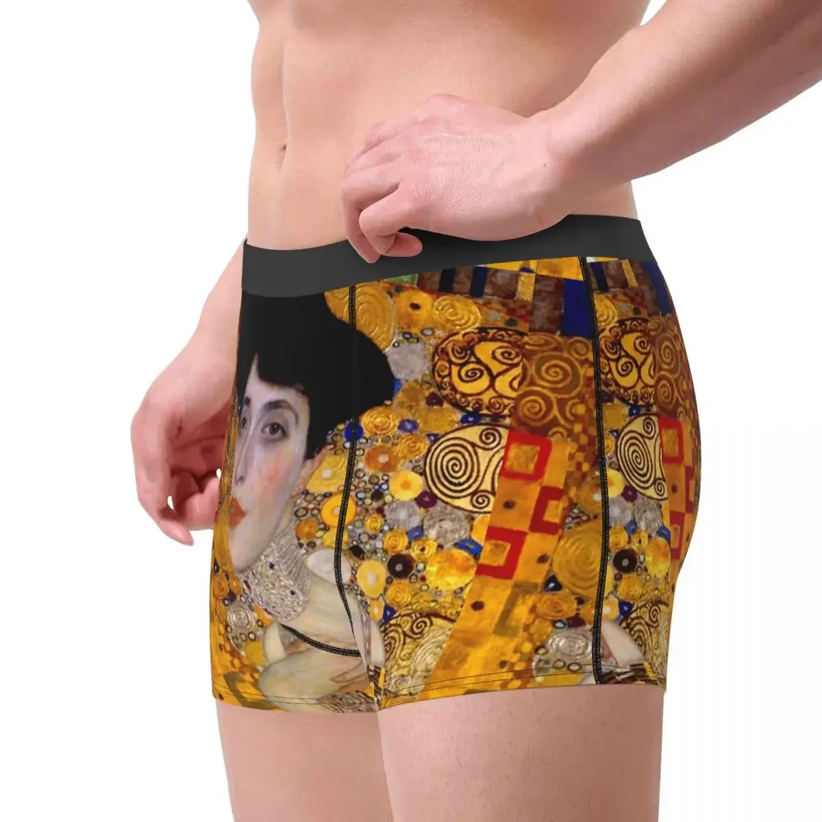 Men Gustav Klimt Vintage 1906 Boxer Briefs Shorts Panties Mid Waist Underwear Elegant Lady Homme Novelty Plus Size Underpants