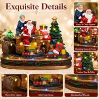 Santa Claus Gift Factory, Spinning Train Music Ornament, Festive Desktop House Decoration, Home Decor, Gift 2