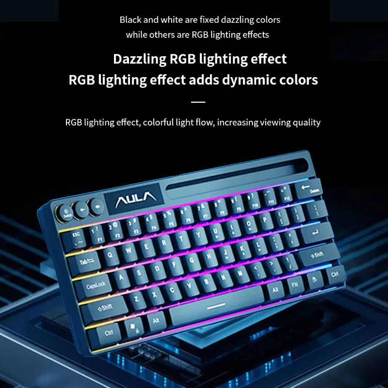 AULA F3061 Mechanical Touch Feel Keyboard 61 Keys Wired Mini Keyboard RGB Backlight Keyboard Desktop  Laptop Game Keyboard