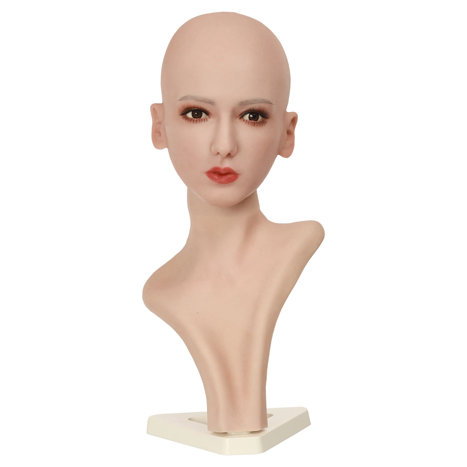 Soft Silicone Bald Mannequin Head Model For Wigs Practice Training Head Cosmetology Mannequin Doll Head For Massage Makeup