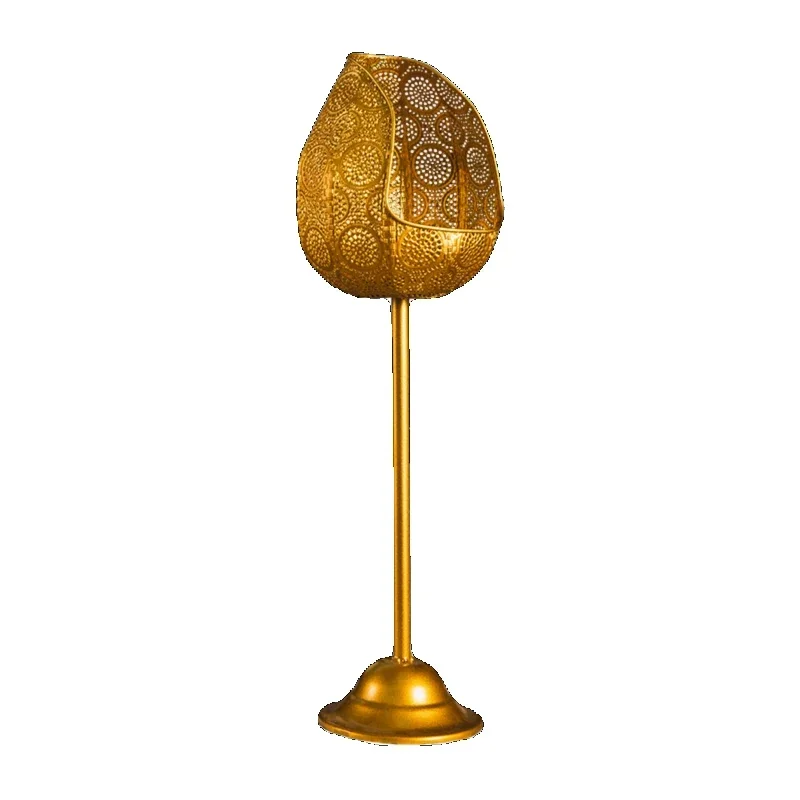

Hot selling candle holder decoration, dining table, wind lamp, electronic candle holder, Thai style hotel, club decoration