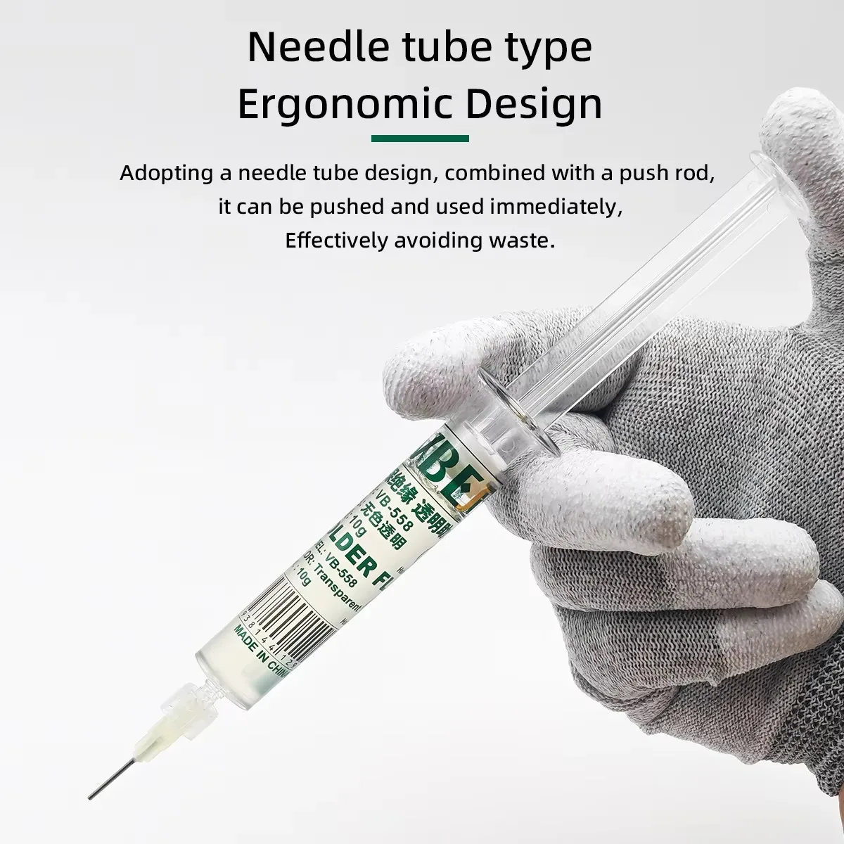 10cc لحام الجريان خالية من الهالوجين معجون شفاف إبرة أنبوب نوع الجريان لصيانة وحدة المعالجة المركزية/رقاقة ديسولديرينغ/طلاء القصدير بغا