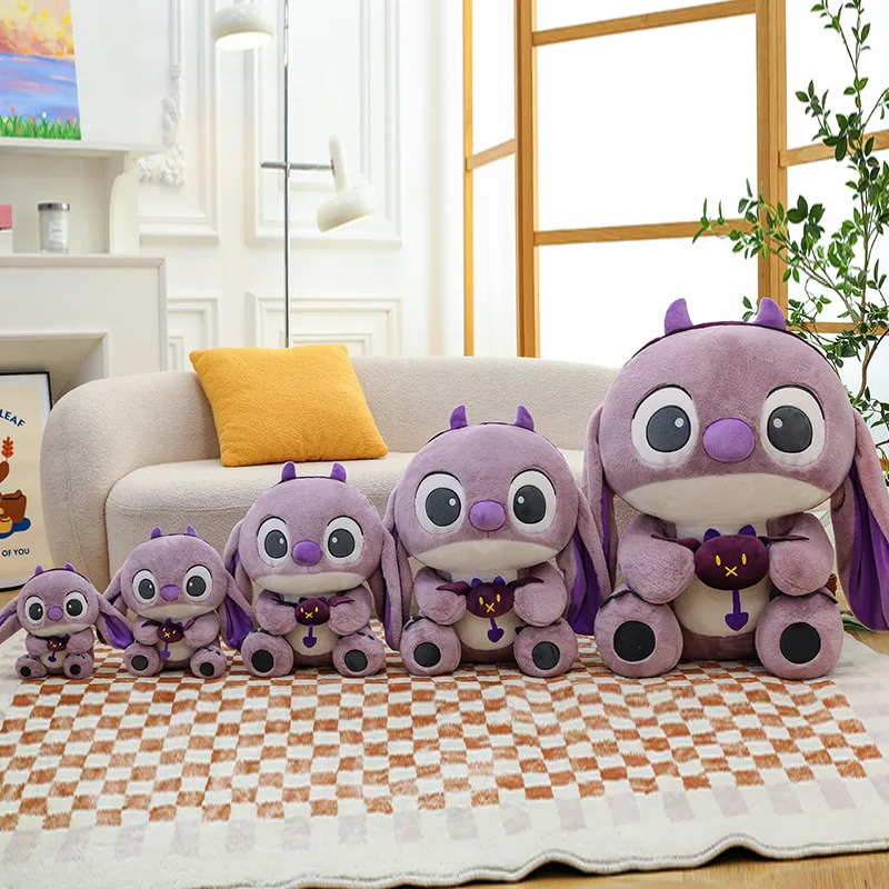 Disney Lilo & Stitch Plush Toys Purple Devil Kawaii Anime Plushie Dolls Stitch Soft Stuffed 25-85cm Birthday Gifts for Childrens