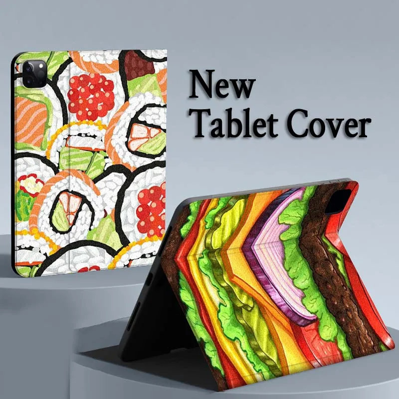 

Food themed illustration Case For iPad Air Mini Pro 7 6 5 9.7 11 10.5 12.9 Automatic Sleep/Wake Tablet