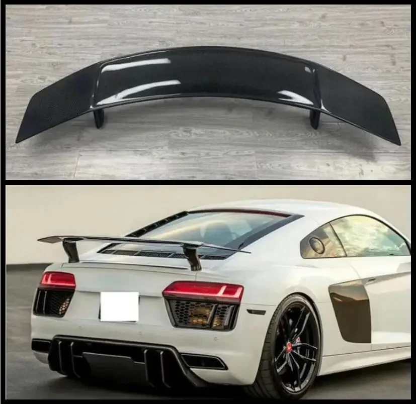 FORGED CARBON FIBER REAR WING TRUNK LIP SPOILER FOR Audi R8 V8 V10 GT 2016 2017 2018 2019 2020 2021 2022