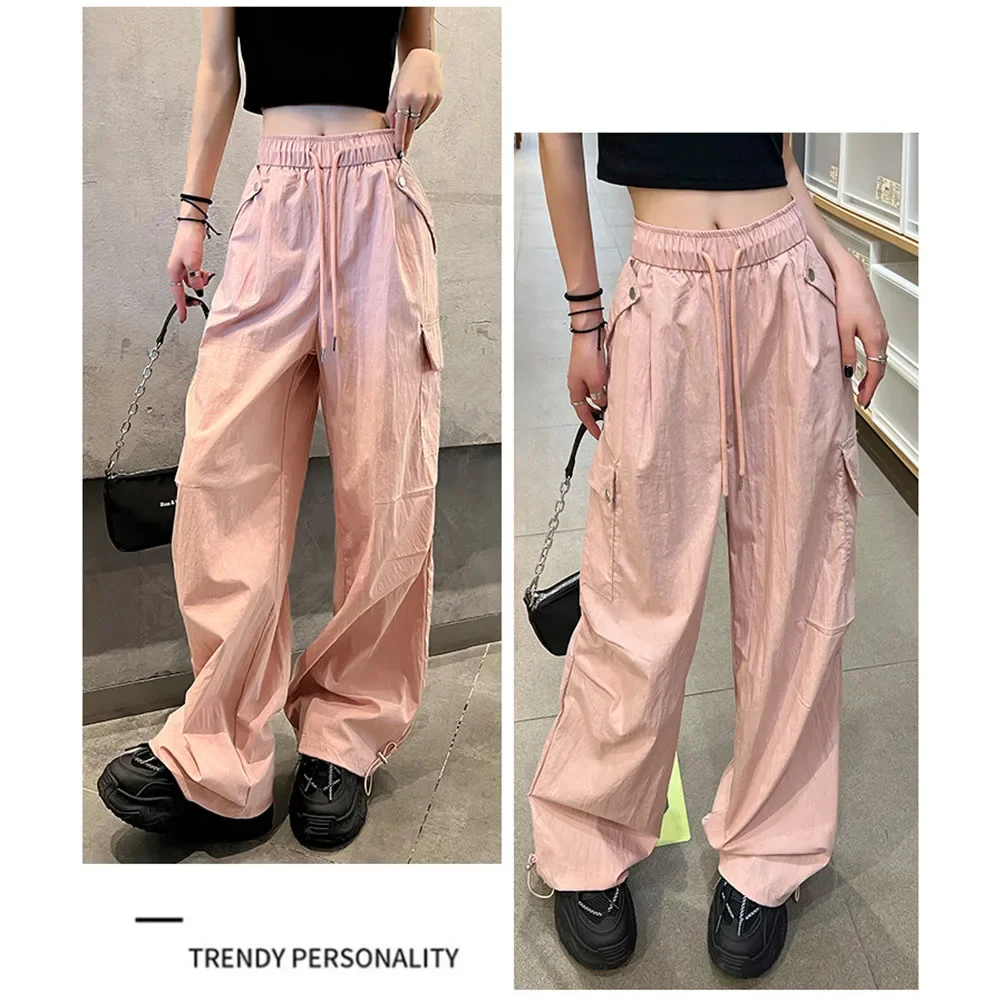 Casual Bottoms Cargo Overalls Solid Pattern Suitable For All Seasons Vacation And Daily Use Trousers For Women