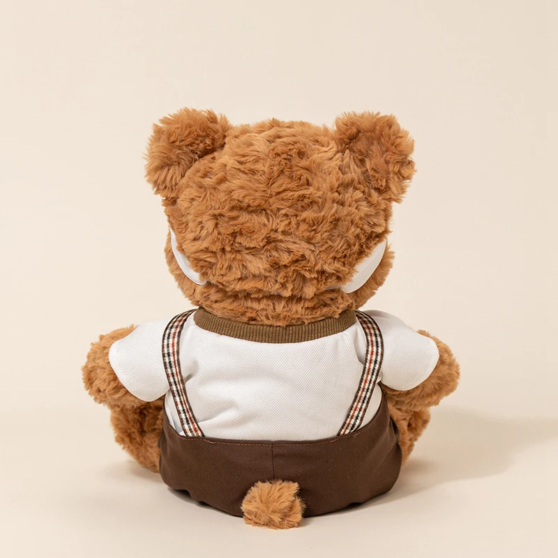 Orsetto Peluche Kawaii da 28 cm con Abito, Cuscino Morbido, Giocattolo Decorativo per la Casa, Regalo di Compleanno per Bambini