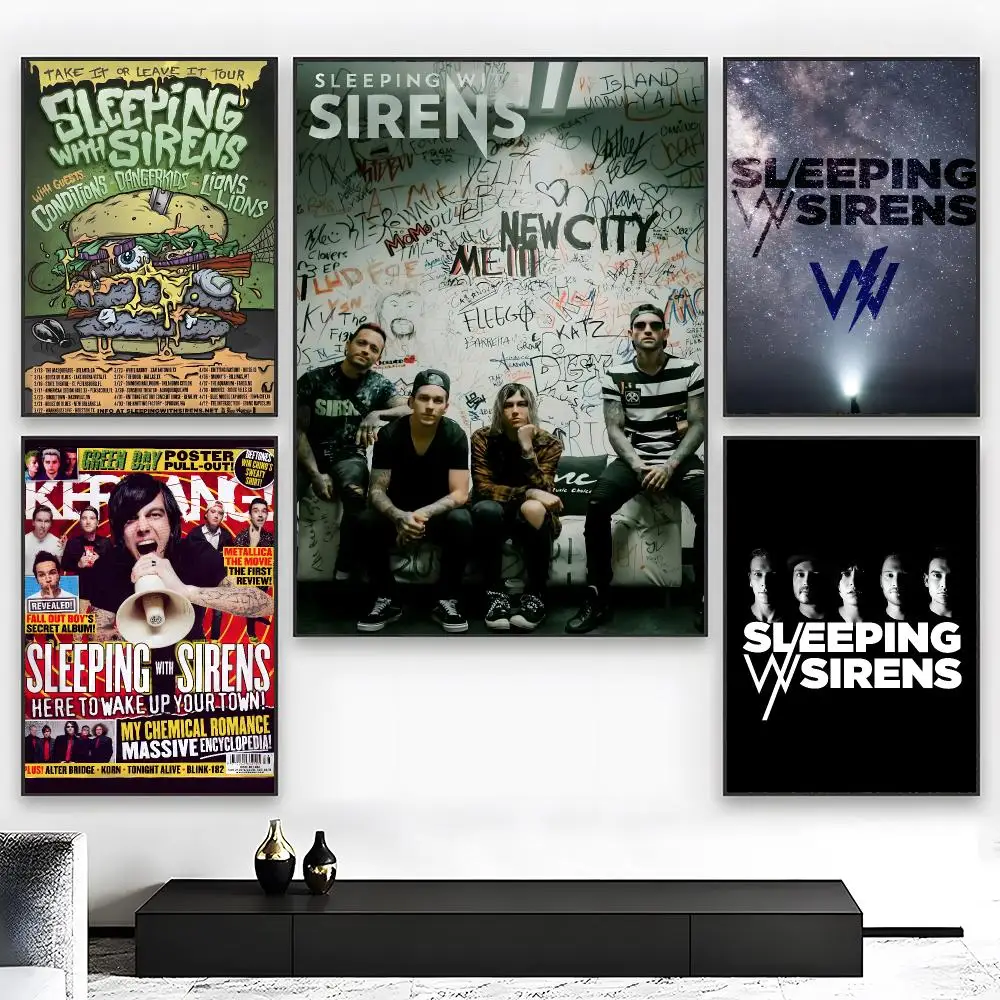 EMO Rock Band S-Sleeping With Sirens Poster Wall art print art suitable for living room bedroom bar parlor home decor gift