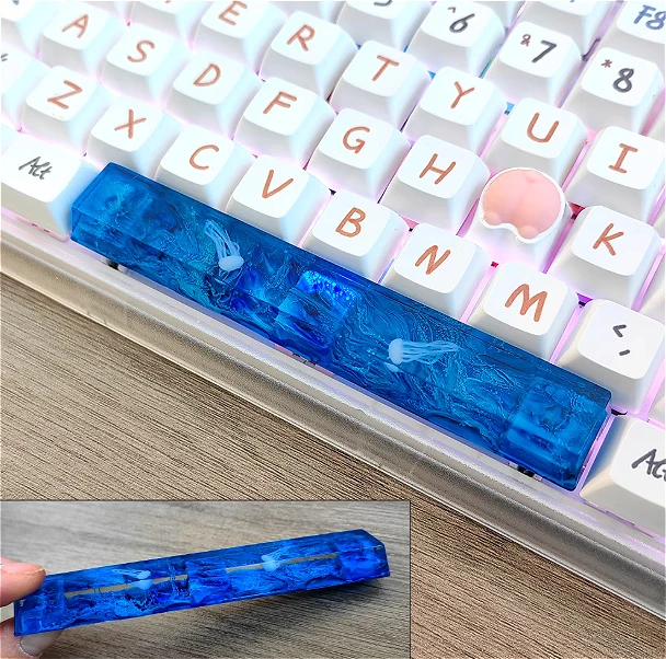 MiFuny ブルークラゲキーキャップマリンテーマ樹脂層状ドリップゲル