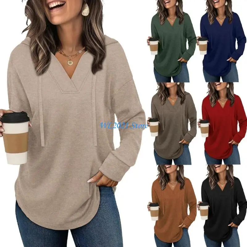 

G5GC Hoodies for Women Trendy Fall Fashion V Neck Oversized Sweatshirt Tops Clothes