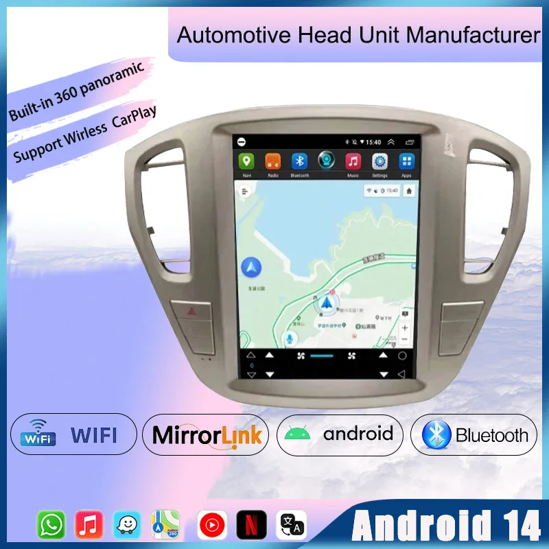 

12.3 Inch Android 14 Screen Multimedia Video Player For TOYOTA Highlander CROWN KLUGER 2001-2007 Car GPS Navi Radio Speaker