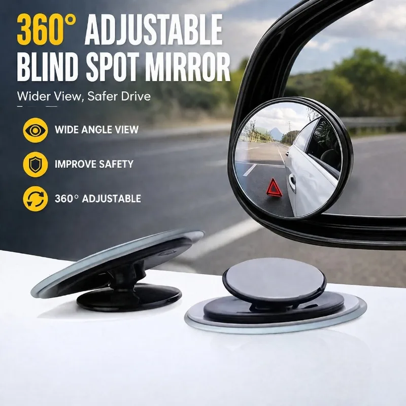 360 Degree Adjustable Car Blind Spot Rear View Mirror Wide Angle Convex Small Round Reverse Auxiliary Mirror