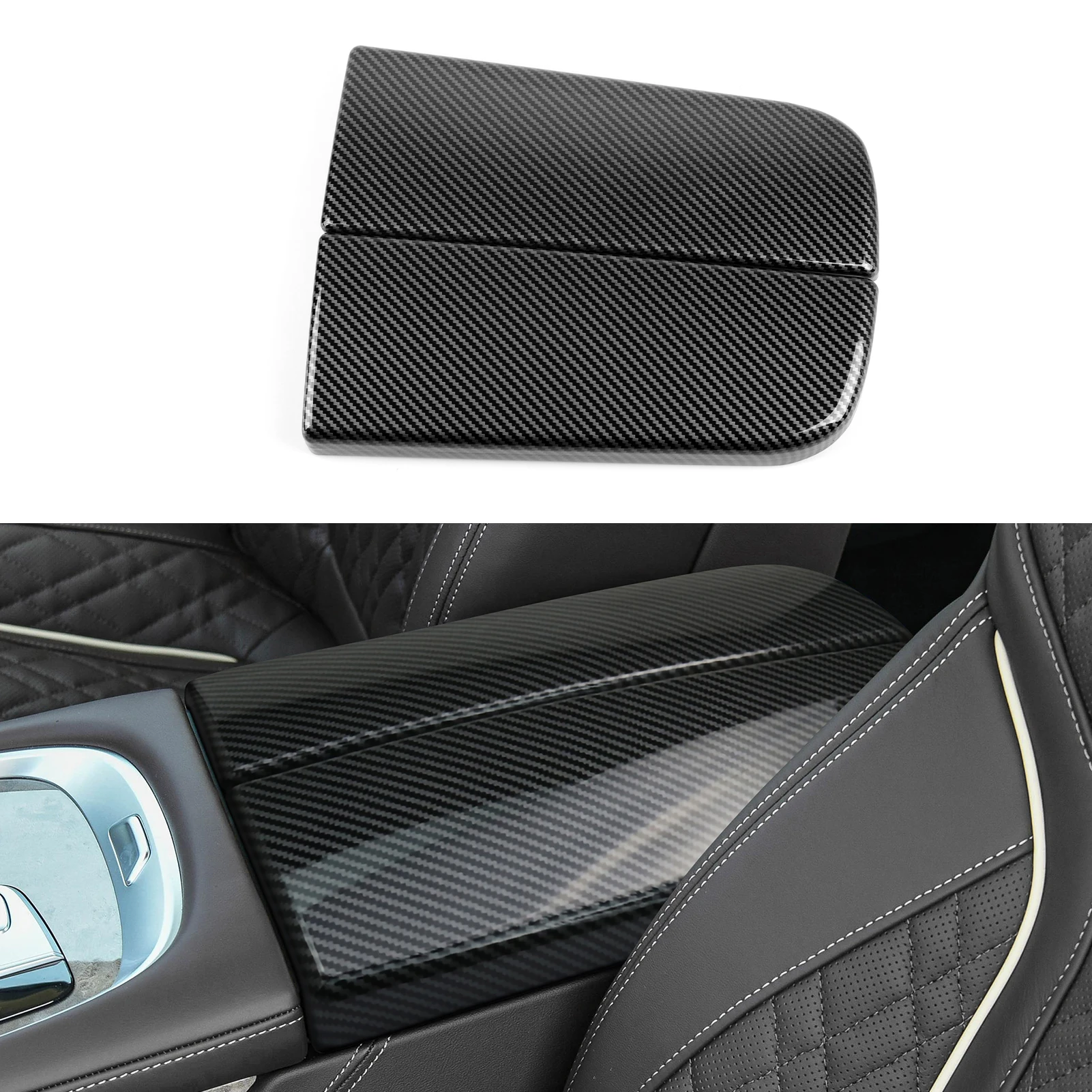 

For BMW 7 Series G11 G12 2016-2022 Accessories Armrest Cover Lid ABS Carbon Fiber Car Center Console Storage Box Cover