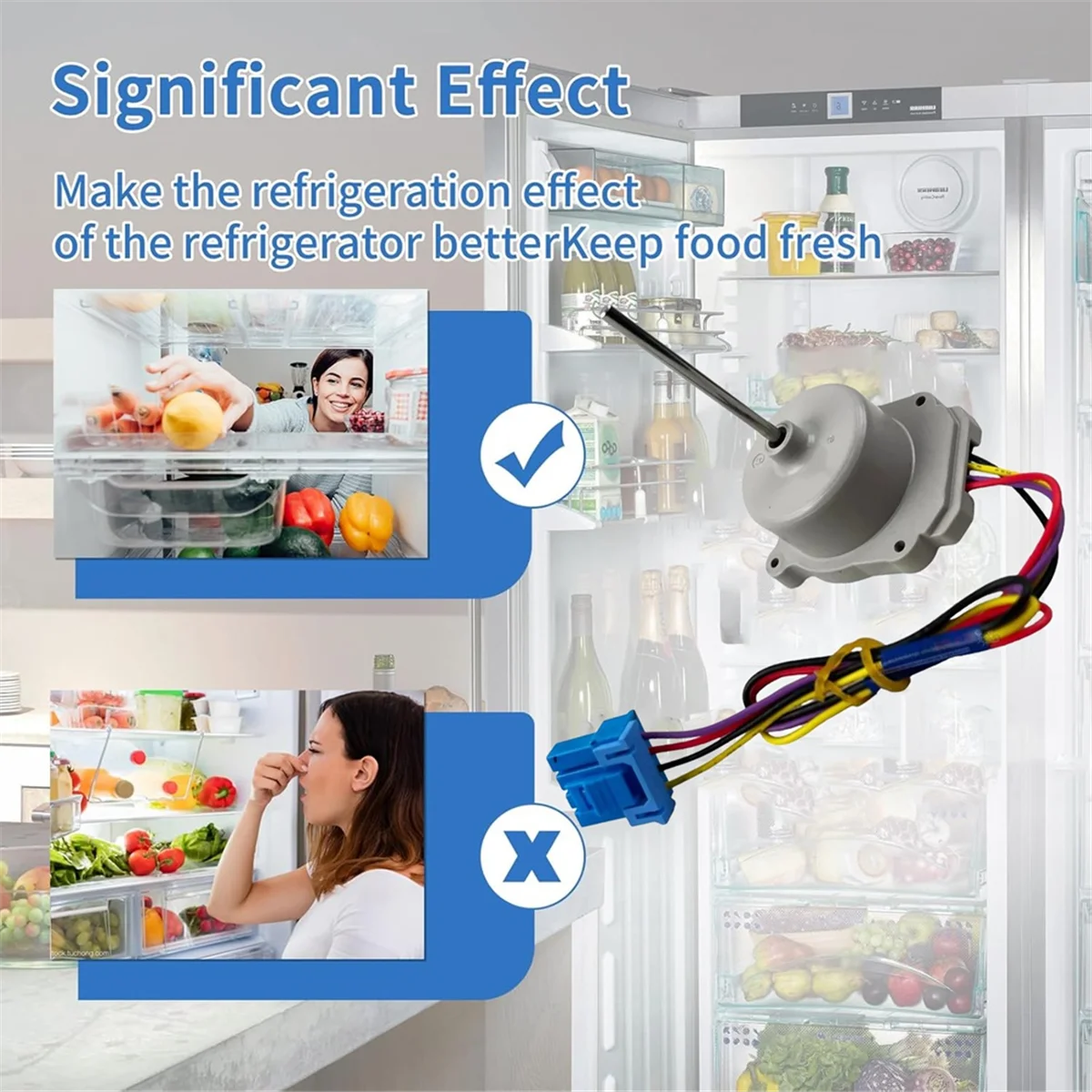 EULM EAU65058312 Refrigerator Evaporator Fan Motor for Kenmore LG Refrigerator Fan Motor Assembly DC12V Replaces AP7195859