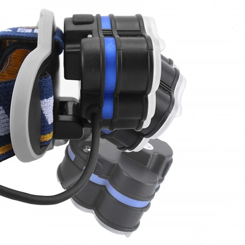 مصباح أمامي قابل لإعادة الشحن ، مصباح بحث 7LED عالي الطاقة ، مقاوم للماء IPX5 ، مناسب للركض ، صيد الأسماك ، في الهواء الطلق ، و mAh ، 10W