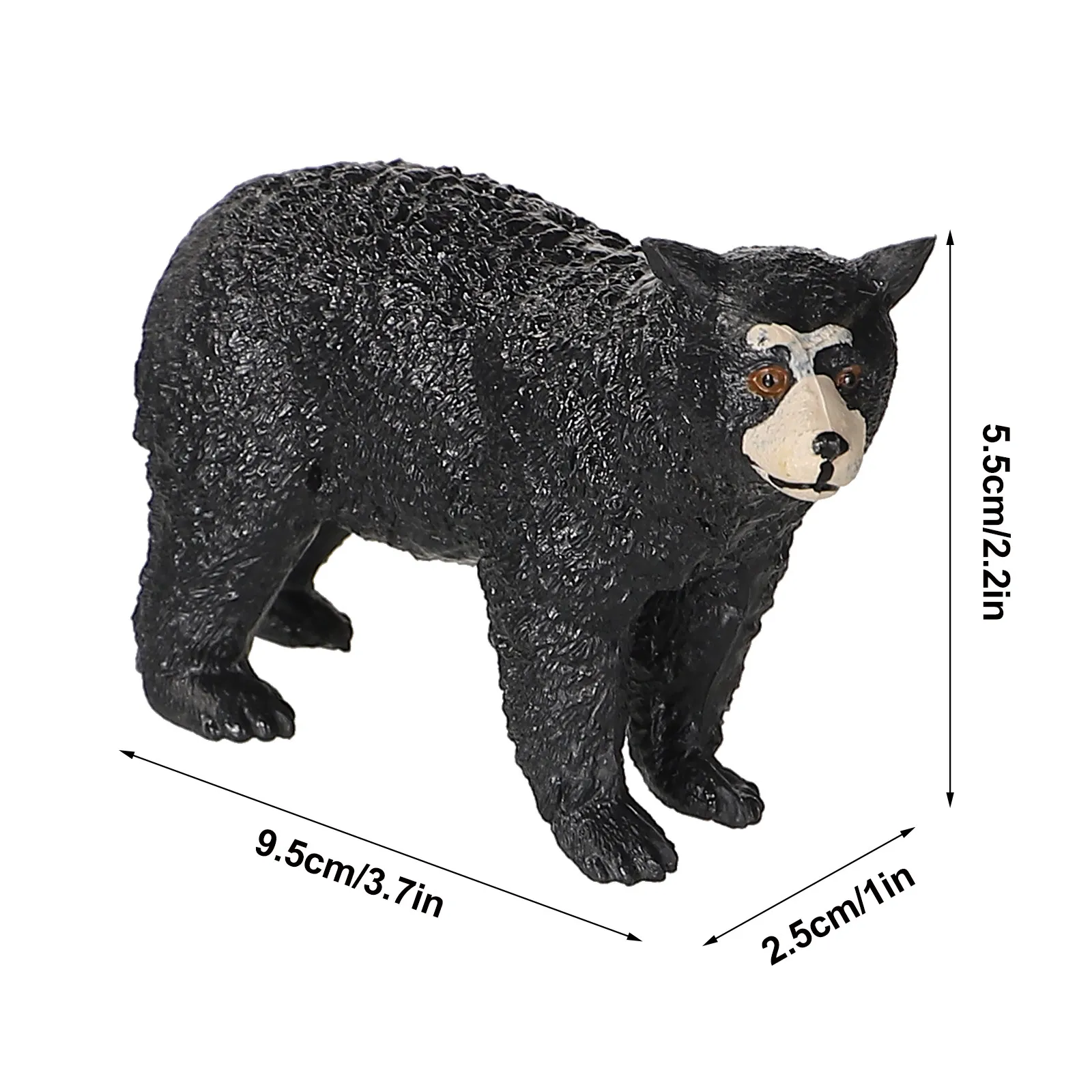 Black Bear Simulation Plastic Desktop Ornament Educational Cognitive Animal Learning Plaything for Kids Friends view 3