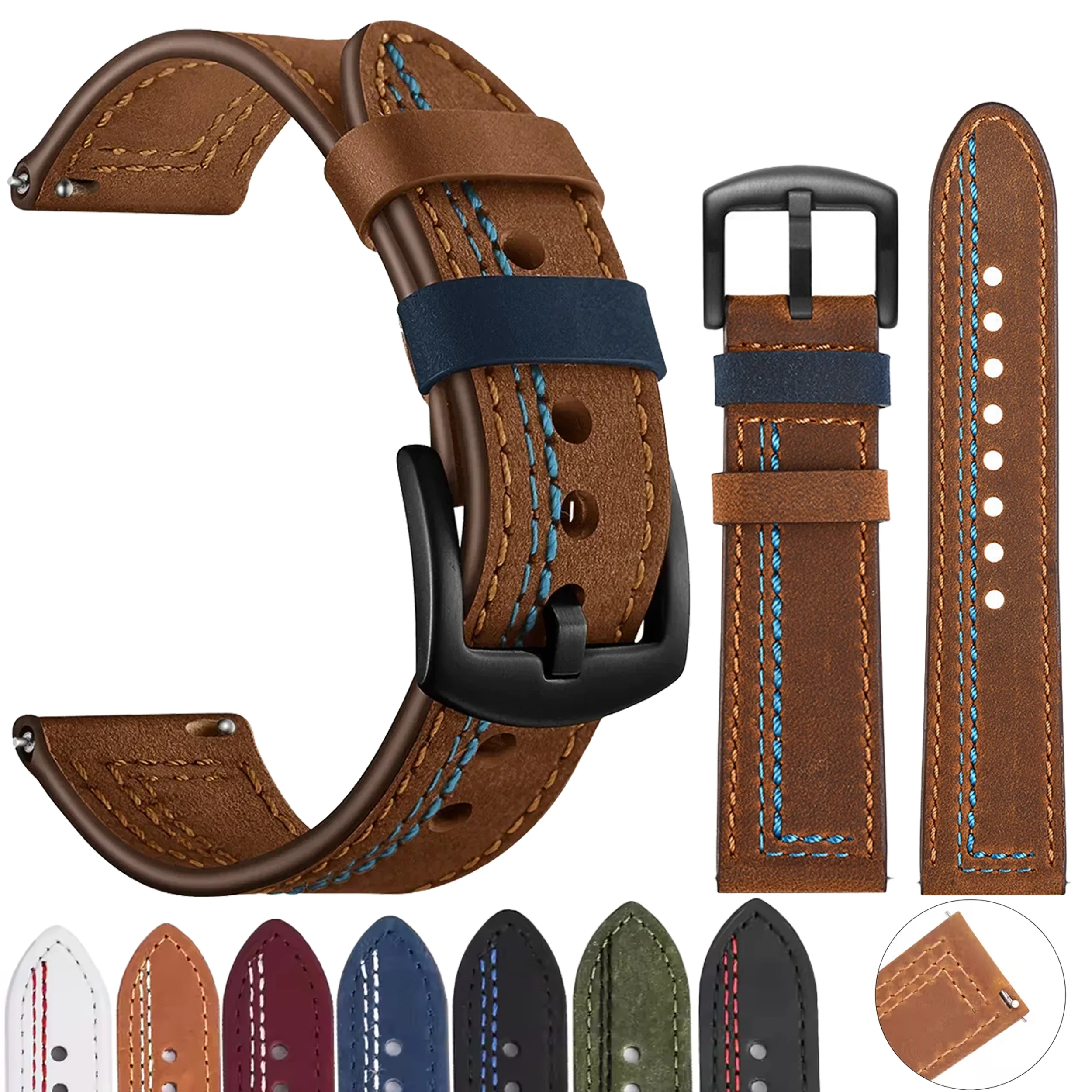 20Mm 22Mm Leather B… - image