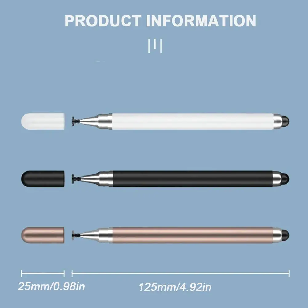 ปากกาสไตลัส2อิน1อเนกประสงค์สำหรับ iOS Android ปากกาสัมผัสการวาดภาพปากกา capacitive สำหรับ iPad แท็บเล็ตสมาร์ทโฟน