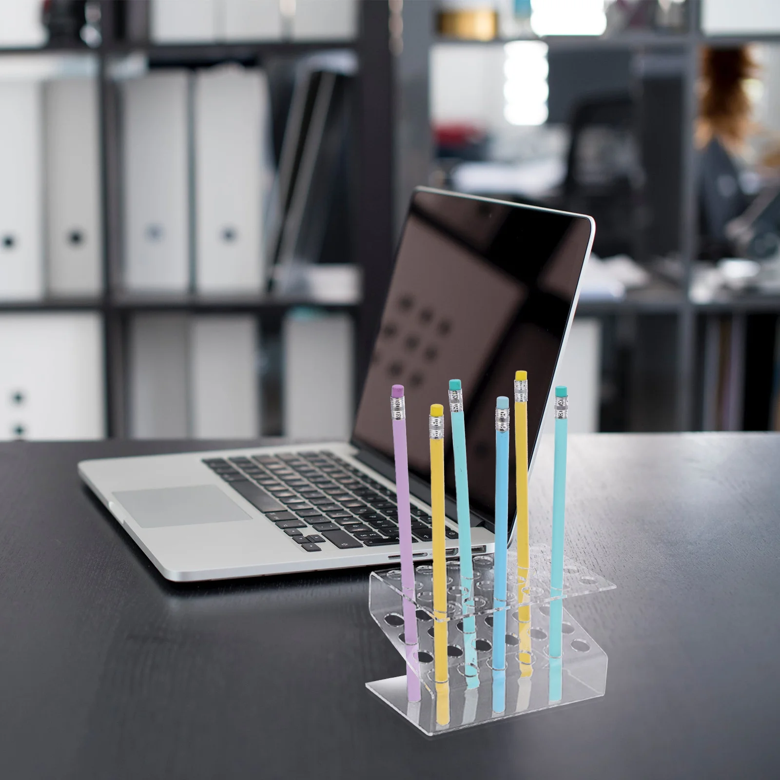 

Transparent Acrylic Multi-Slot Holder Desk Organizer Stand For Office Home Storage Display Pen Rack Acrylic Pen Stand