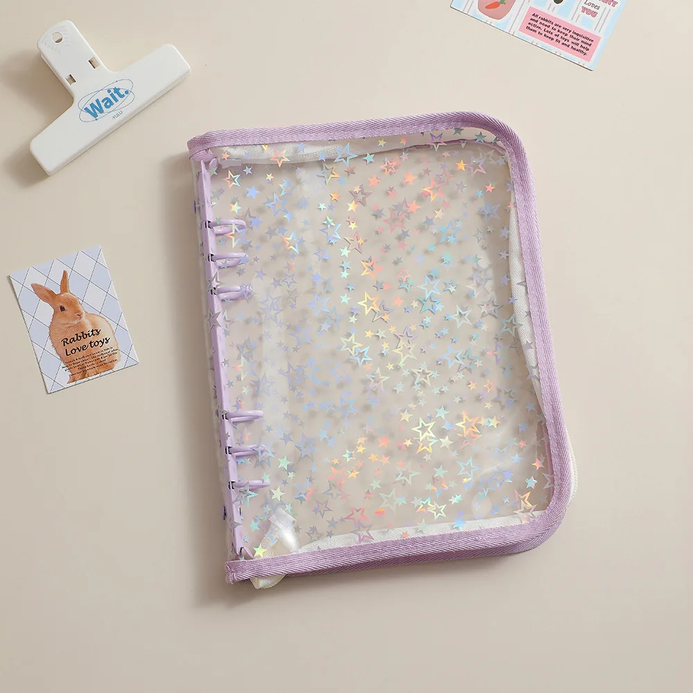 A5 Binder Photocard Holder Laser Transparent Star Album 3 Inch Photo Card Photo Album Postcard Collector Card Binder Photocards
