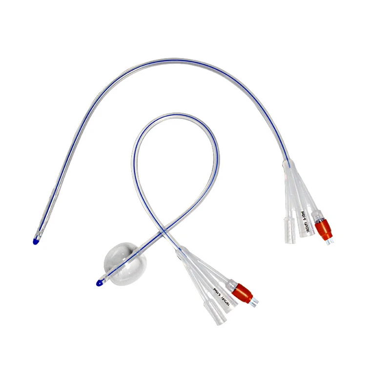 100% Silicone Medical 2 Way or 3 Way Urinary Tube Disposable Silicone Foley Catheter Durable Sterile Medical Consumables