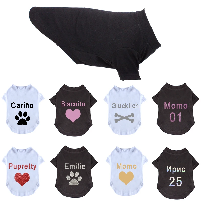 Personality Dog Sleeve T-shirt Puppy Summer Clothes Cotton Soft Pet DIY Shirts Breathable Clothing for Small Medium Large Dogs