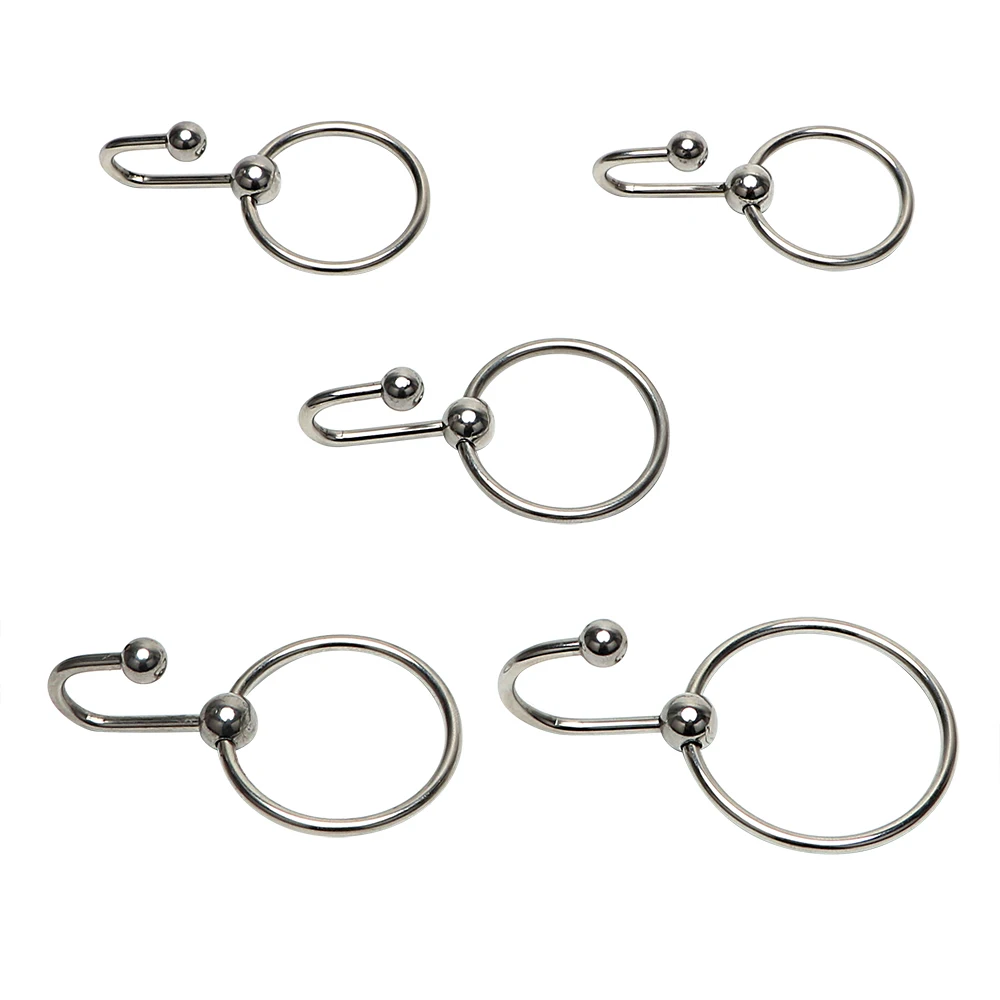 IKOKY Penis Rings Male Chastity Device Urethral Dilator with Head Ring Stainless Steel Catheter Sound Beads Penis Plug Sex Toys