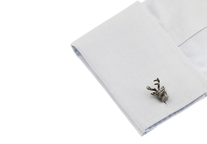 Deer Cuff Links For Men Vintage Sika Deer Design Quality Brass Material Black Color Cufflinks Wholesale&retail