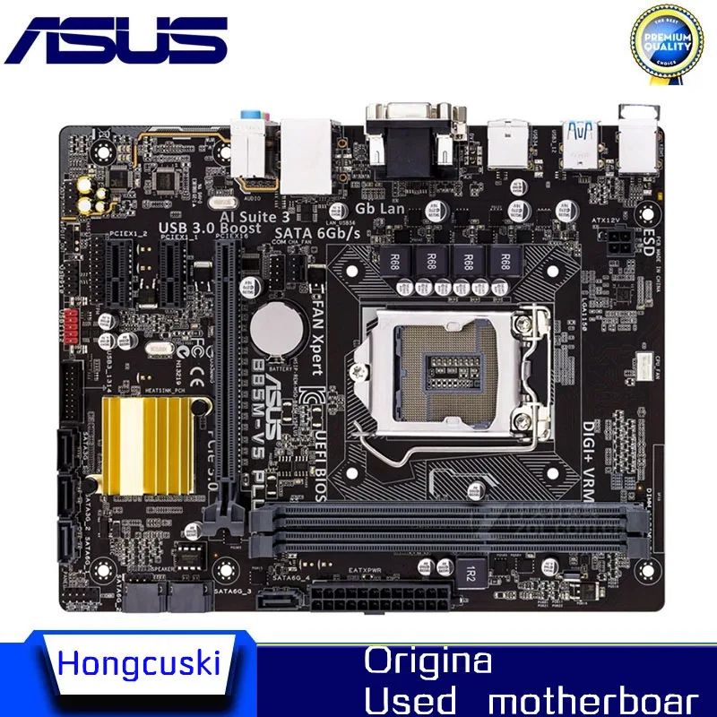 

Для ASUS B85M-V5 PLUS б/у LGA 1150 для Intel B85 материнская плата Socket LGA1150 DDR3 SATA3 USB3.0 SATA3 настольная материнская плата