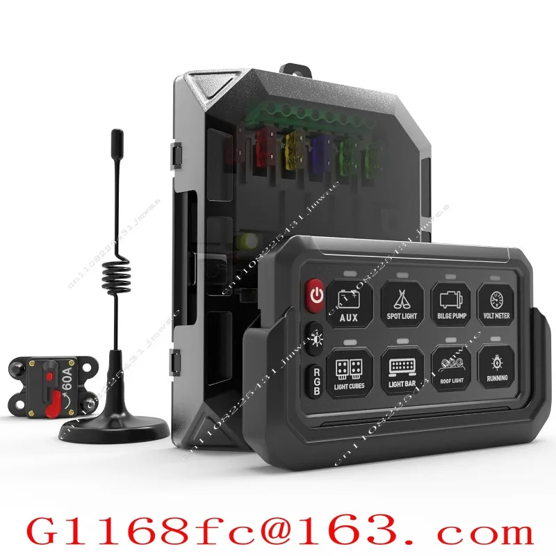 8-Key Wireless, Group Switch Panel, Eight-way Touch Switch Panel for RV Yacht Conversion RGB