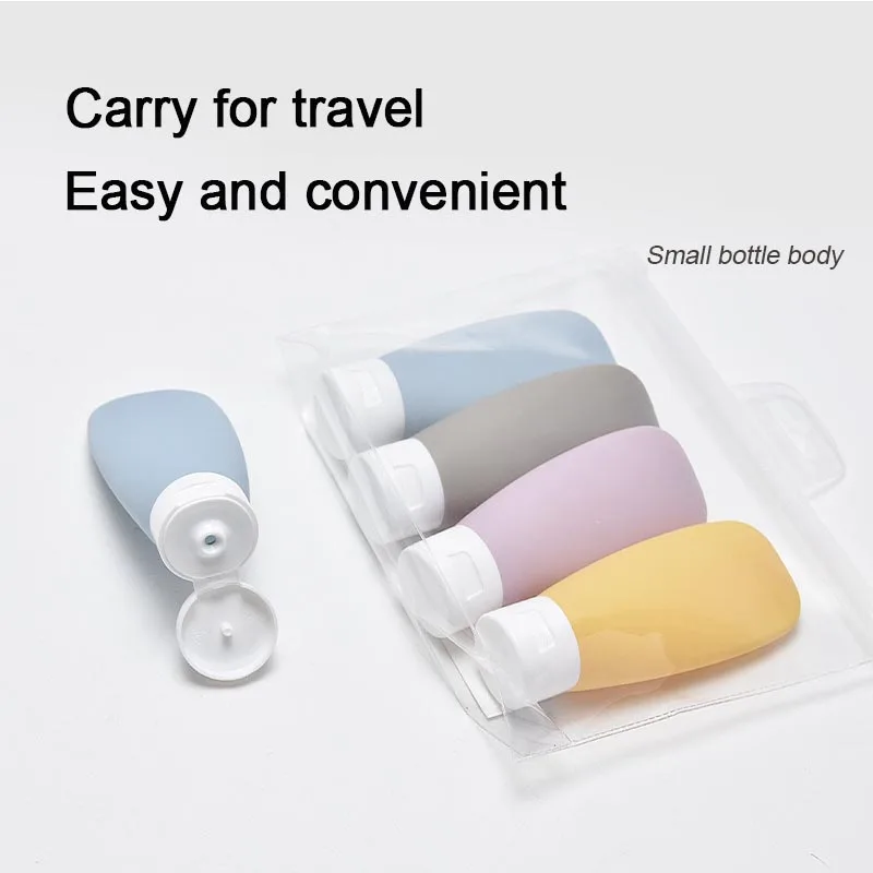 Bouteilles de voyage en Silicone de 60ml, tout pour conteneurs, ensemble de bouteilles de voyage rechargeables, ensemble d'emballage de voyage, Kit de bouteilles de shampoing