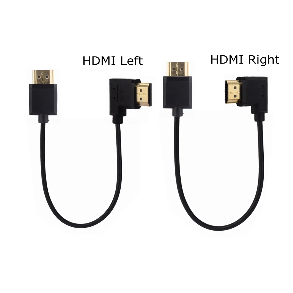 OD3.2mm Super Extreme Slim kabel kompatybilny z HDMI Mini kompatybilny Micro HDMI 2.0 w dół lewego prawego kątowy męski kabel cienkie krótkie