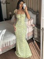 Hugcitar Women Elegant Floral Beach Vacation Bodycon Streetwear Long Dress 2026 Summer Clothes Wholesale Items For Business - Image 3