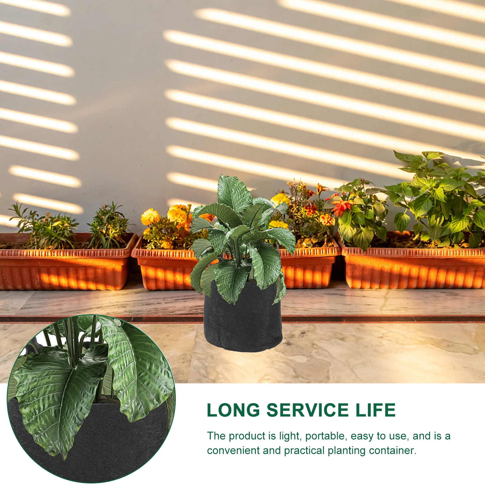 

5pcs Nonwoven Planting Bags Universal Fabric Pots Garden Grow Bags Nursery Supplies With Handles For Herbs Vegetables Succulents