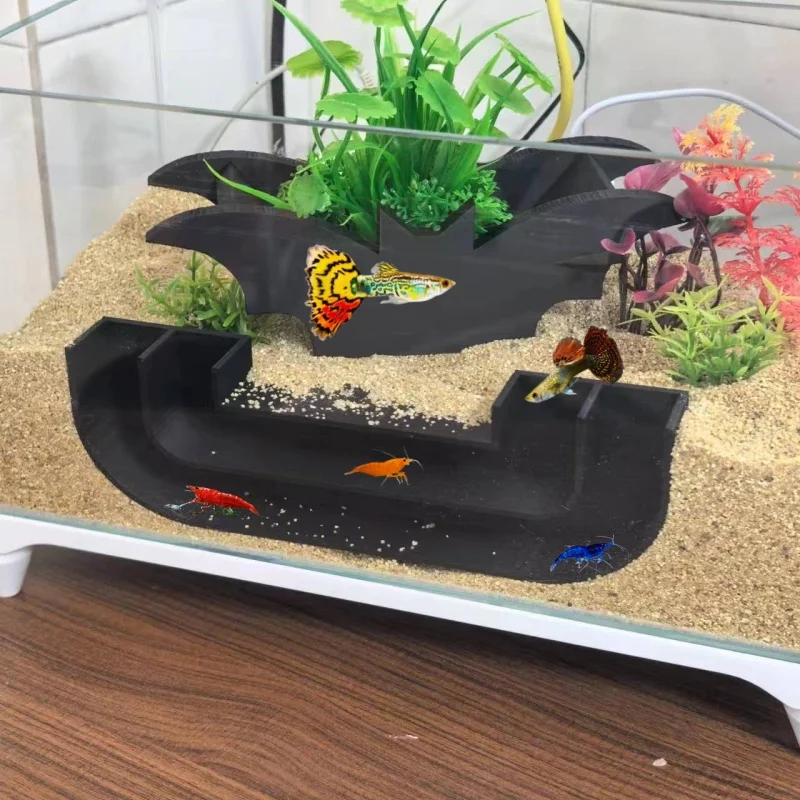 كهف حوض أسماك الزينة تحت الأرض ، نفق مزدوج ، تربية الحيوانات الأليفة المائية ، تزيين الألعاب والراحة