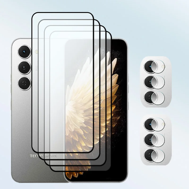 

Upgrade Glass For Tecno Spark 40Pro Flat Tempered glass Screen Protector Shockproof Spark 40Pro Soft fiber lens film