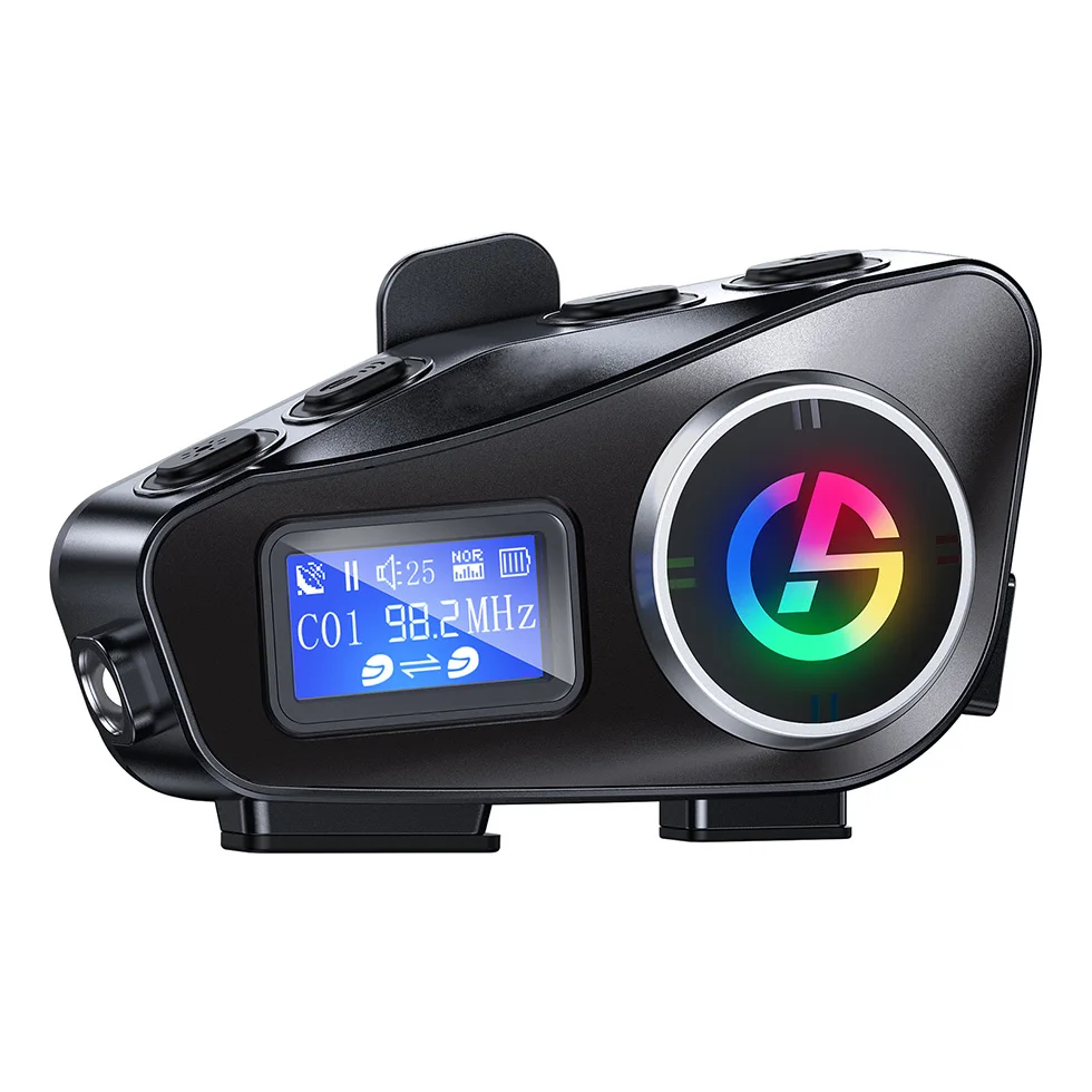 

Комплект Bluetooth-шлема для мотоциклов, мотоциклетный домофон 500 м с функцией обмена музыки, FM-радио, слот для карты Micro SD, аккумулятор 1000 мАч