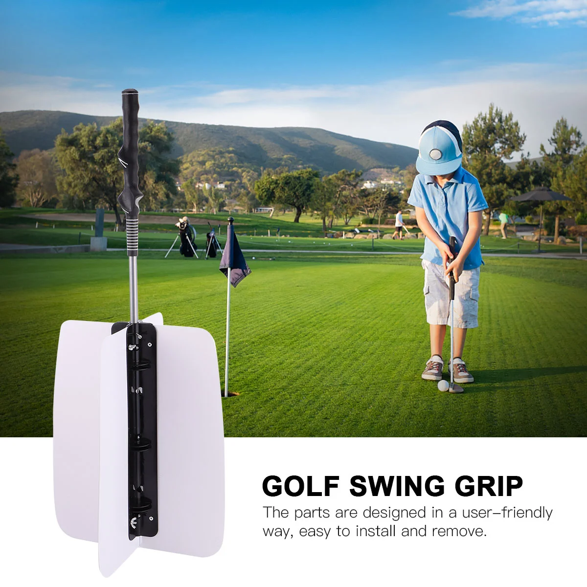 Golf Fan Trainer Power Resistance Training Aid Sports Outdoor Fans Swing Practice Plastic Grip Equipment